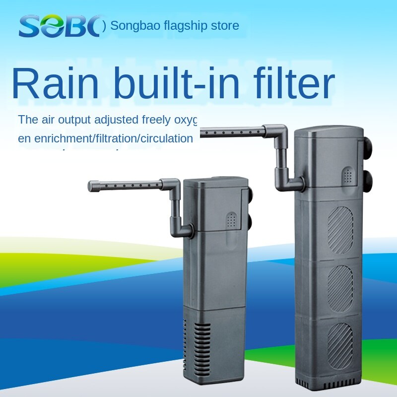 Small fish tank filter submersible pump quiet three-in-one pump aquarium oxygen pump fish culture filter equipment Turtle filter