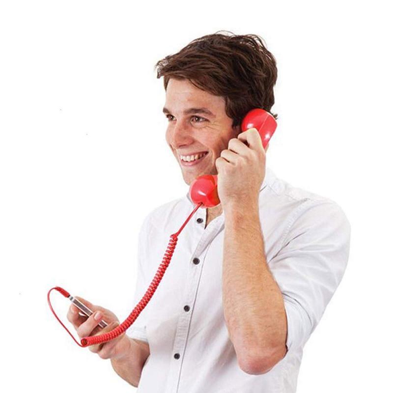 Auricular de mano para teléfono a prueba de radiación, 3,5mm, receptor clásico con micrófono, auriculares portátiles para ordenador