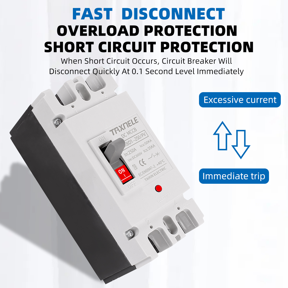 Solar Molded Case DC Circuit Breaker MCCB Overload Protection Switch Protector Photovoltaic PV 150A 250A Battery Isolator