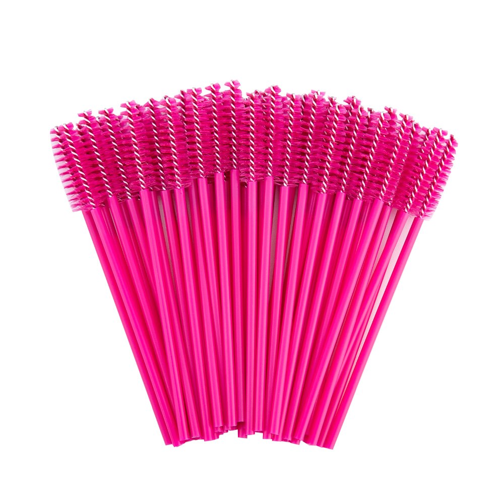 100 unids/pack nueva buena desechable pestañas maquillaje para pestañas cepillo Mini varitas de rímel de pincel para maquillaje herramienta de maquillaje: All Rose