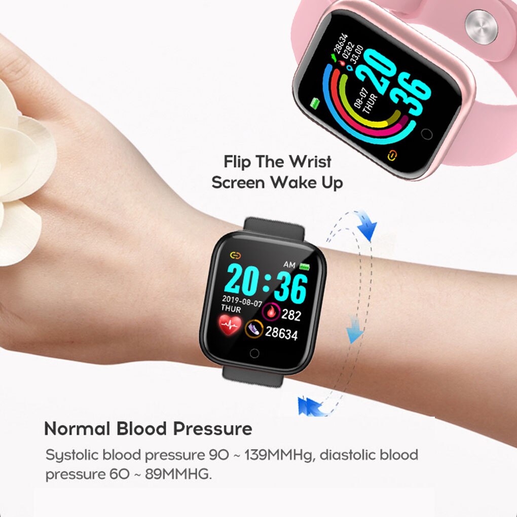 Montre connectée Y68, Bluetooth 4.0, moniteur de fréquence cardiaque, pression artérielle, rappel de Massage, Fitness