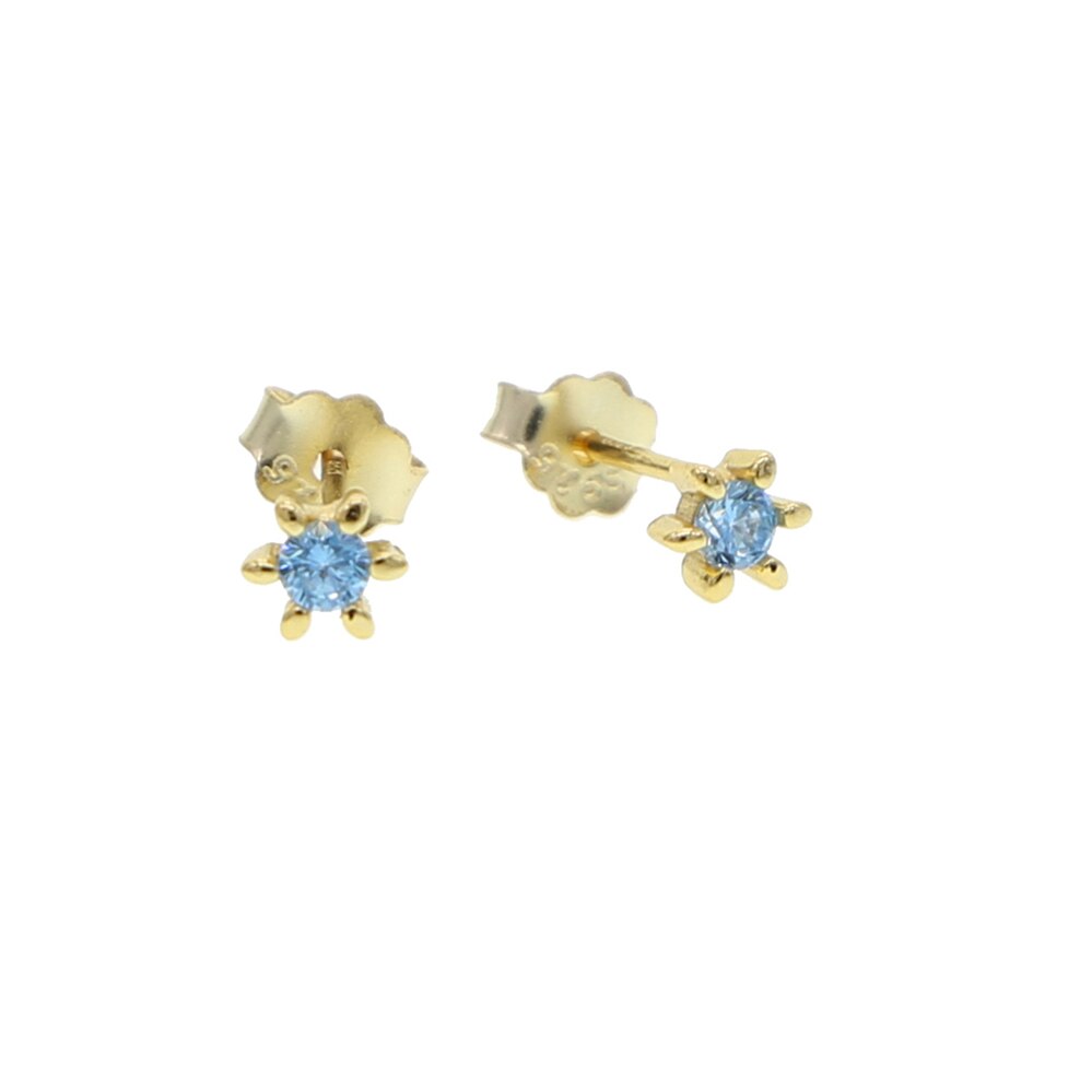 925 Sterling silver piccolo mini orecchino della vite prigioniera colorato cz fiore ape perla minimo delicato cartilagine piercing gioielli: e812 sea blue