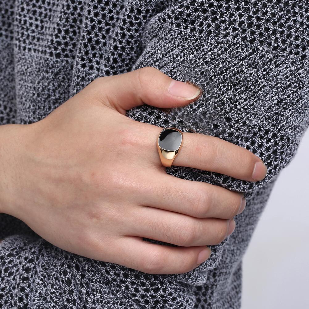 1 Pièces Bague homme Punk Rock Lisse Bague en Acier pour Hommes Hip Hop Bijoux De Fête Mâle Mariage Fête