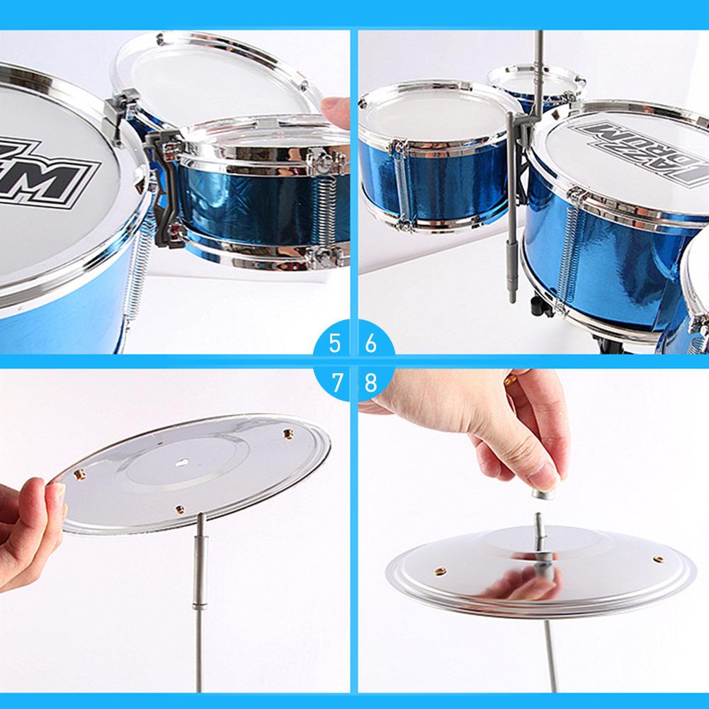 Children Kids Practicing Jazz Drum Set Kit Musical Educational Instrument Toy For Over 3 Years Old