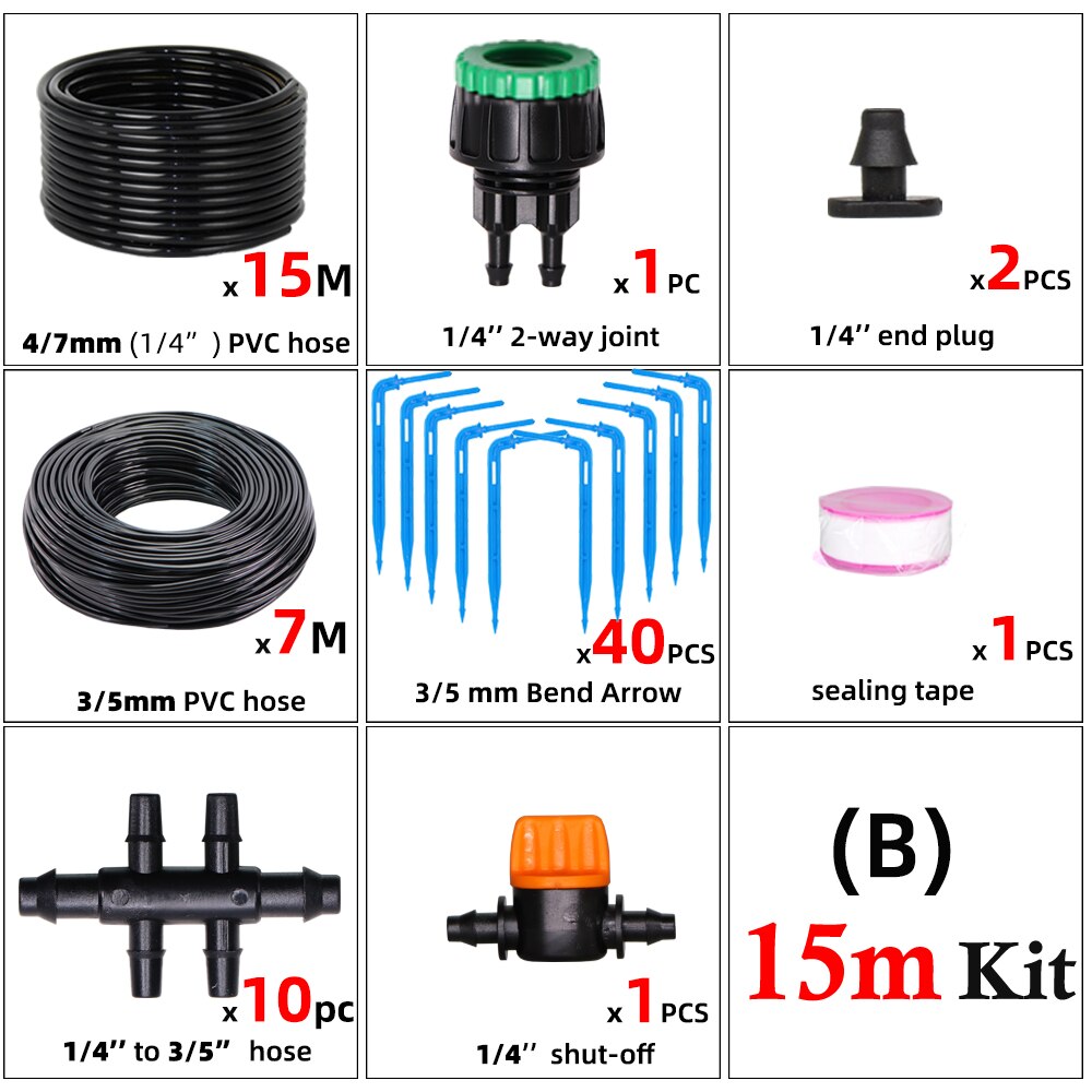 Tuin Automatische Druppelsysteem Kit 4/7-3/5 Mm 4-Manier Automatische Druipen Pijl Connector Geschikt Voor Plant watering: B
