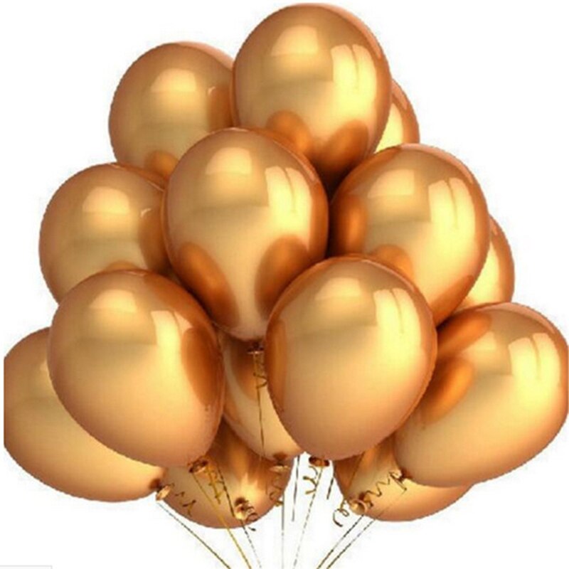 20 stk. 12 tommer guldflis hvid latexballoner tillykke med fødselsdagen bryllupsfest indretning voksen barns oppustelige heliumballoner