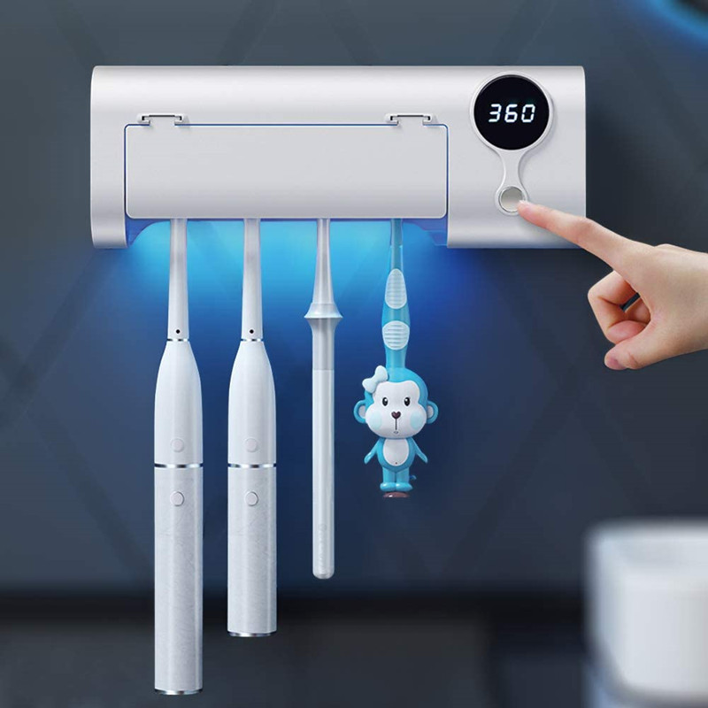 Multifunktionaler, wiederaufladbarer UV-Zahnbürsten-Sterilisatorhalter, tragbar, zum Desinfektionstrocknen elektrischer Zahnbürsten