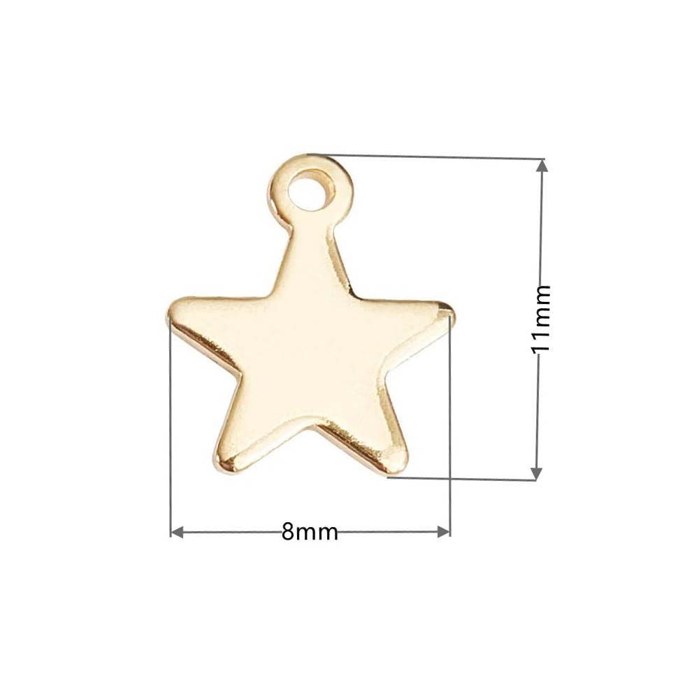 Dijes de estrella de acero inoxidable para pulseras hechas a mano DIY, pendientes, materiales de fabricación de joyas, suministros, piezas decorativas, 20 unidades por lote