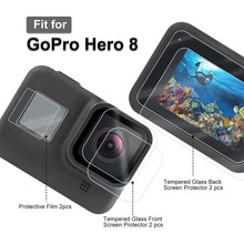 Screen Protector voor GoPro Hero 8 Zwart Gehard Glas Screen Protector + Lens + Kleine Display Film Accessoires voor Go pro Hero8