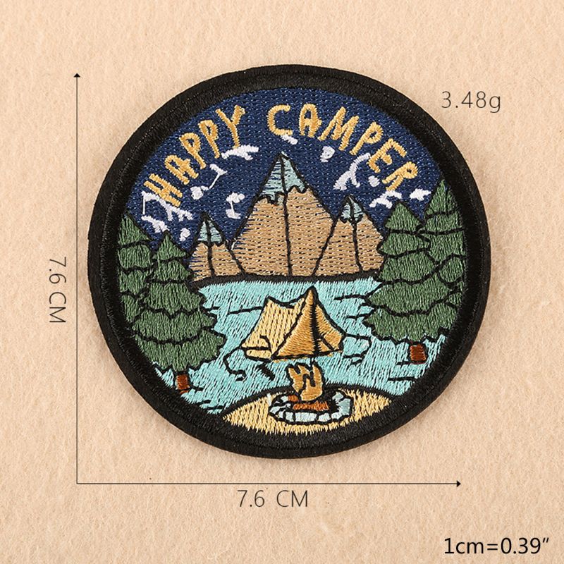 9Pcs Ronde Naaien Patch Landschap Outdoor Dier Badge Diy Geborduurde Applicaties