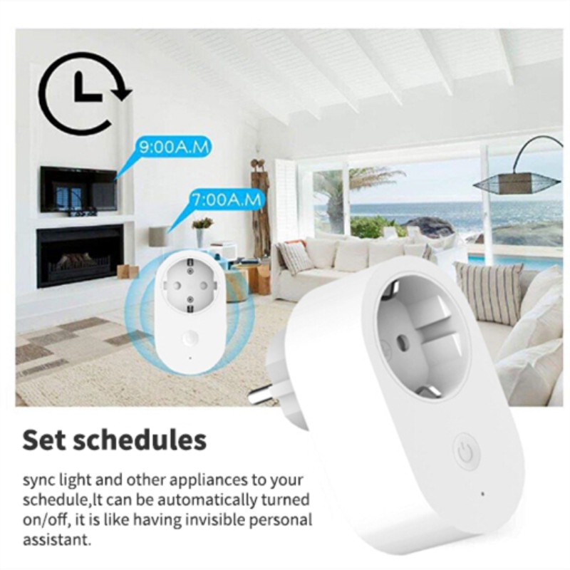 Xiaomi mijia eu smart uttag kontakt fjärrkontroll tidbrytare intelligent minne energisparande fungerar med alexa/google assistant