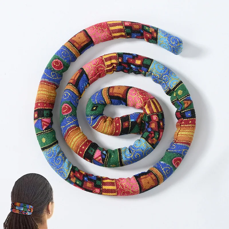 Buigbare Dreadlocks Haarband Spiraal Lock Haarbanden Lange Paardenstaart Houders Etnische Haarband Touw voor Vrouwen Meisjes Haaraccessoires: Donker Kaki