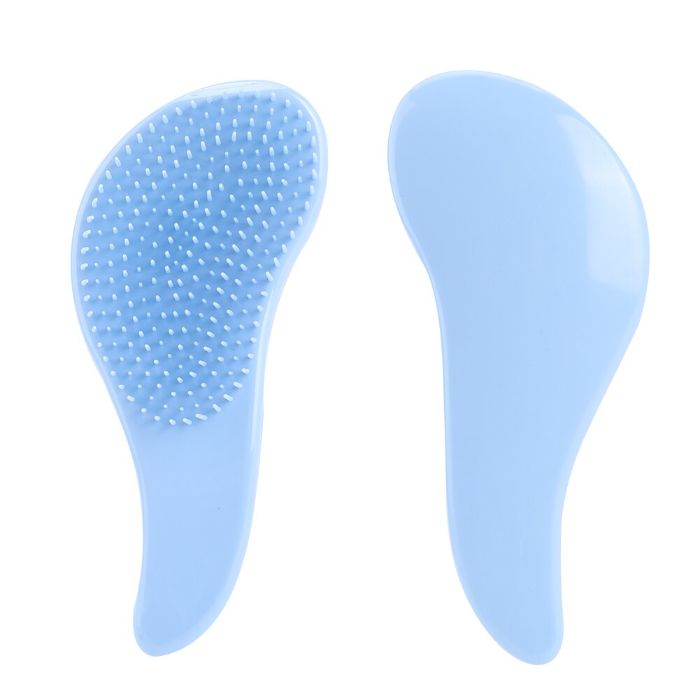 1Pcs Magic Handvat Kam Anti Statische Massage Hair Brush Tangle Ontwarren Douche Massage Haarborstel Kam Salon Hair Styling tool: Blue