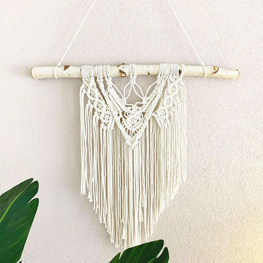 With Wood Ring Wood Stick Macrame Cord Wall Hangings Plant Hanger Braided Cord Natural Cotton Rope DIY Teether Macrame Kit