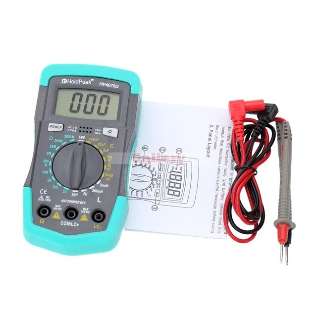 Holdpeak Hp4070d Mini Digitale Multimeter Resistancetester Capaciteit Meter Inductie Transistor Test Elektrische Instrumenten