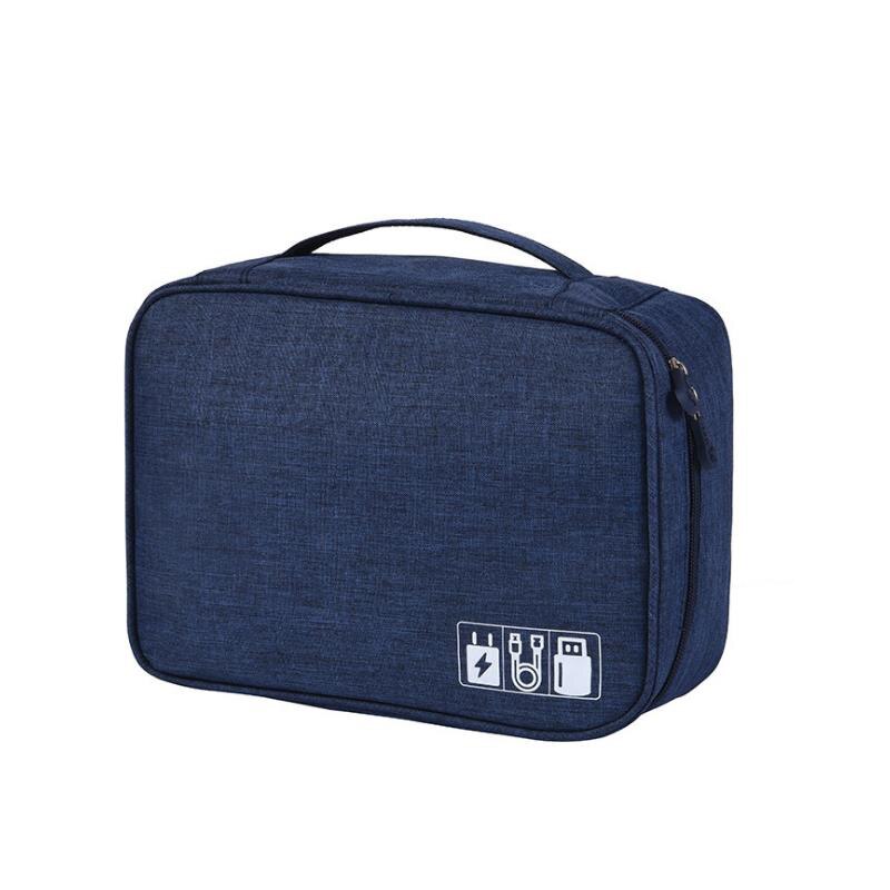 Bolsa de viagem portátil para aparelhos usb, bolsa para cosméticos e armazenamento de linha com carregador usb: Verde do exército