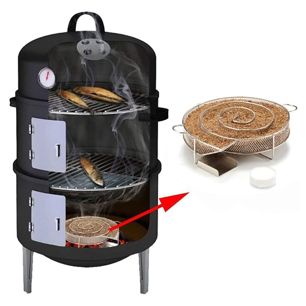 1Pcs Food Grade Stainless Steel Cold Smoker Generator BBQ Barbecue Grill Wood Chip Smoker Bacon Salmon Meat Burn Cooking Tools