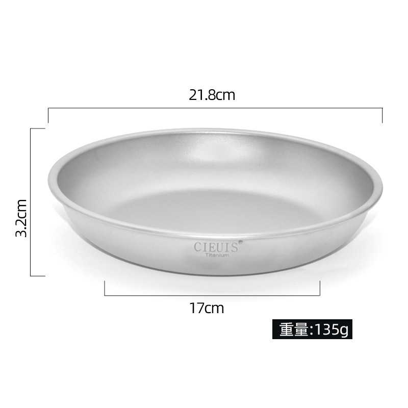 Platos de titanio para exteriores – Platos de titanio puro para acampar, platos de picnic, vajilla ligera irrompible para senderismo, viajes: Blanco