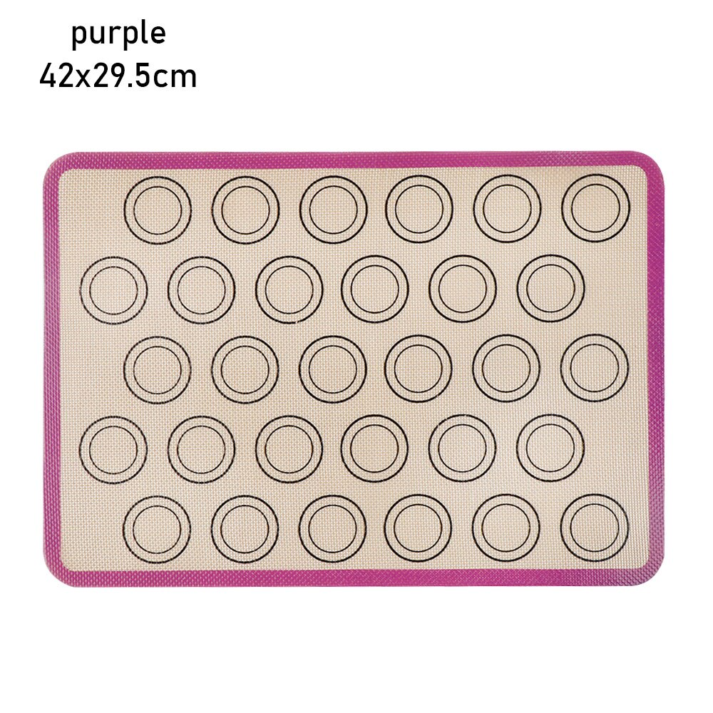 DIY Baking Pastry Silicone Mat For Cookie Bread Biscuits Puff Nonstick Baking Heat Resistant Mat Oven Sheet Liner Kitchen Tools: 42x29.5cm	purple