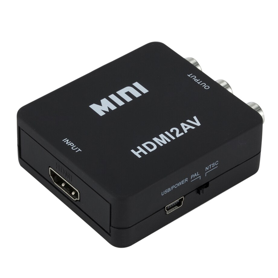 Adaptador HDMI de 1080P compatible con AV Scaler, convertidor compuesto de vídeo RCA a HDMI, caja convertidora CVSB L/R