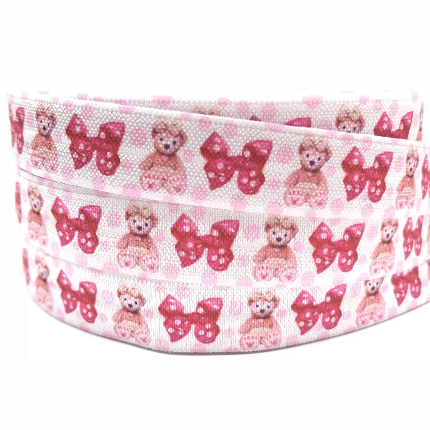 5/8 &quot;15Mm Beer Print Vouw Over Elastische Singels 10Yard Handgemaakte Haar Tie Hoofdband Naaien Home Decoratie accessoire: P583