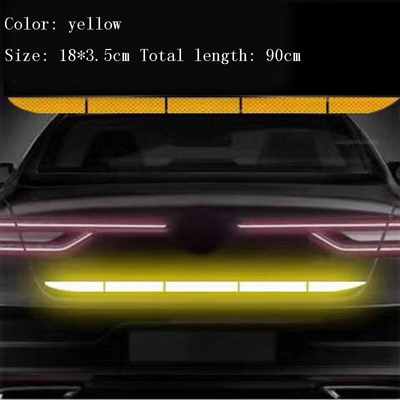 Car Scratch Decorative Stickers Car Trunk Reflective Stickers Luminous Anti-collision Tail Warning Tape Stickers Car Accessories