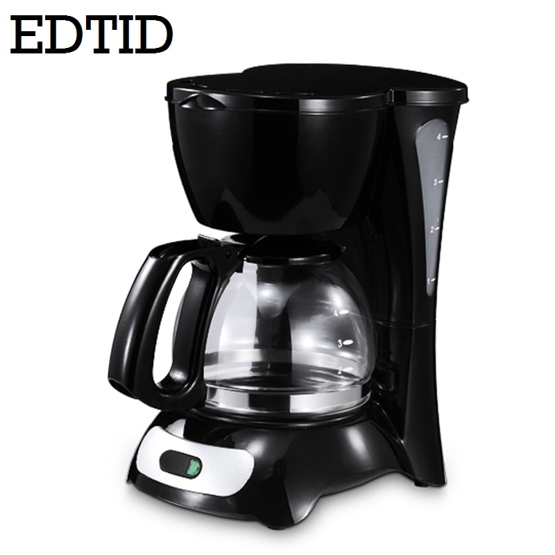 EDTID Automatic Electric Latte Espresso Coffee Maker Mini 0.6L Moka Drip Cafe American Coffee Brewing Machine Tea Pot Boiler EU