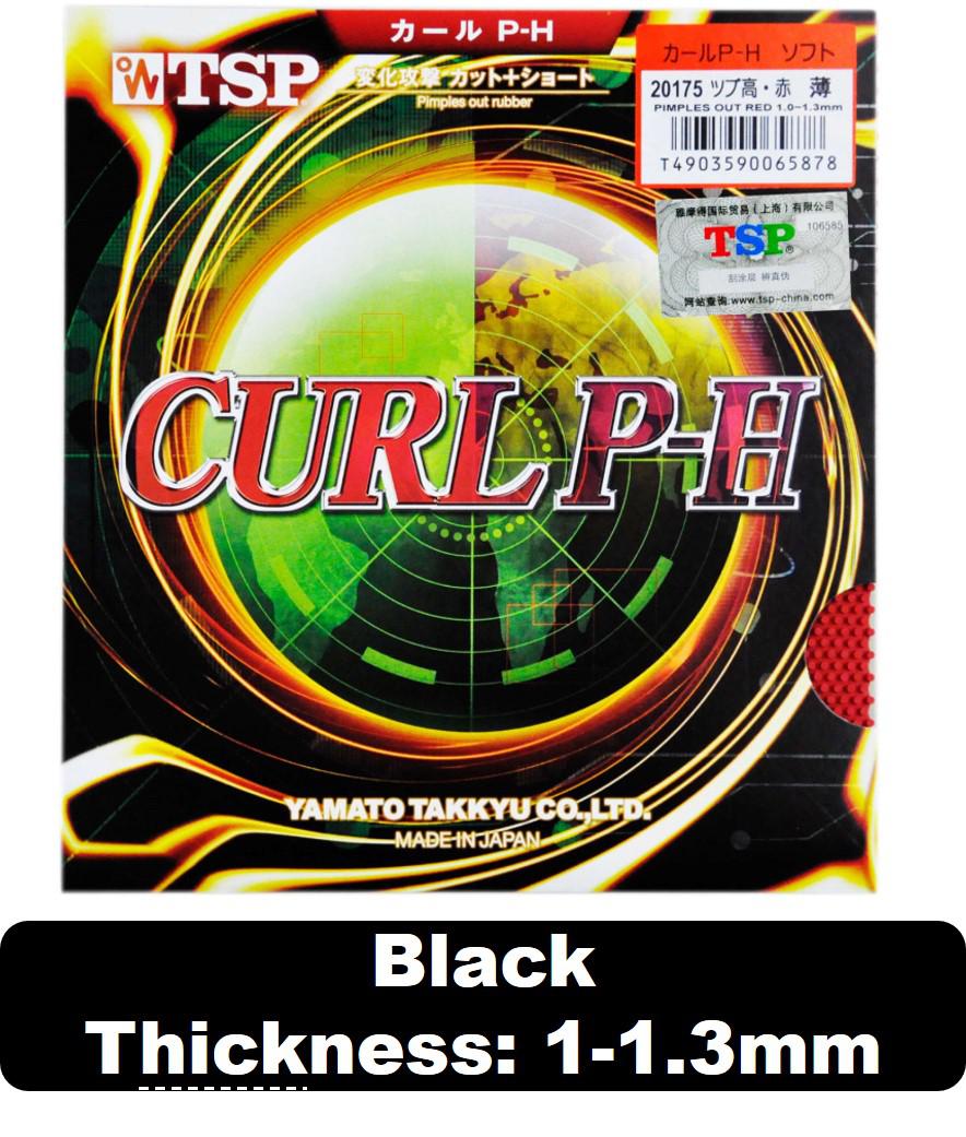 Original Tsp T-20195 Curl P-4 P-h de Tenis de mesa de goma de grano largo Pips con Tenis de esponja de Ping Pong de Mesa Accesorios De Mesa: 20175 black