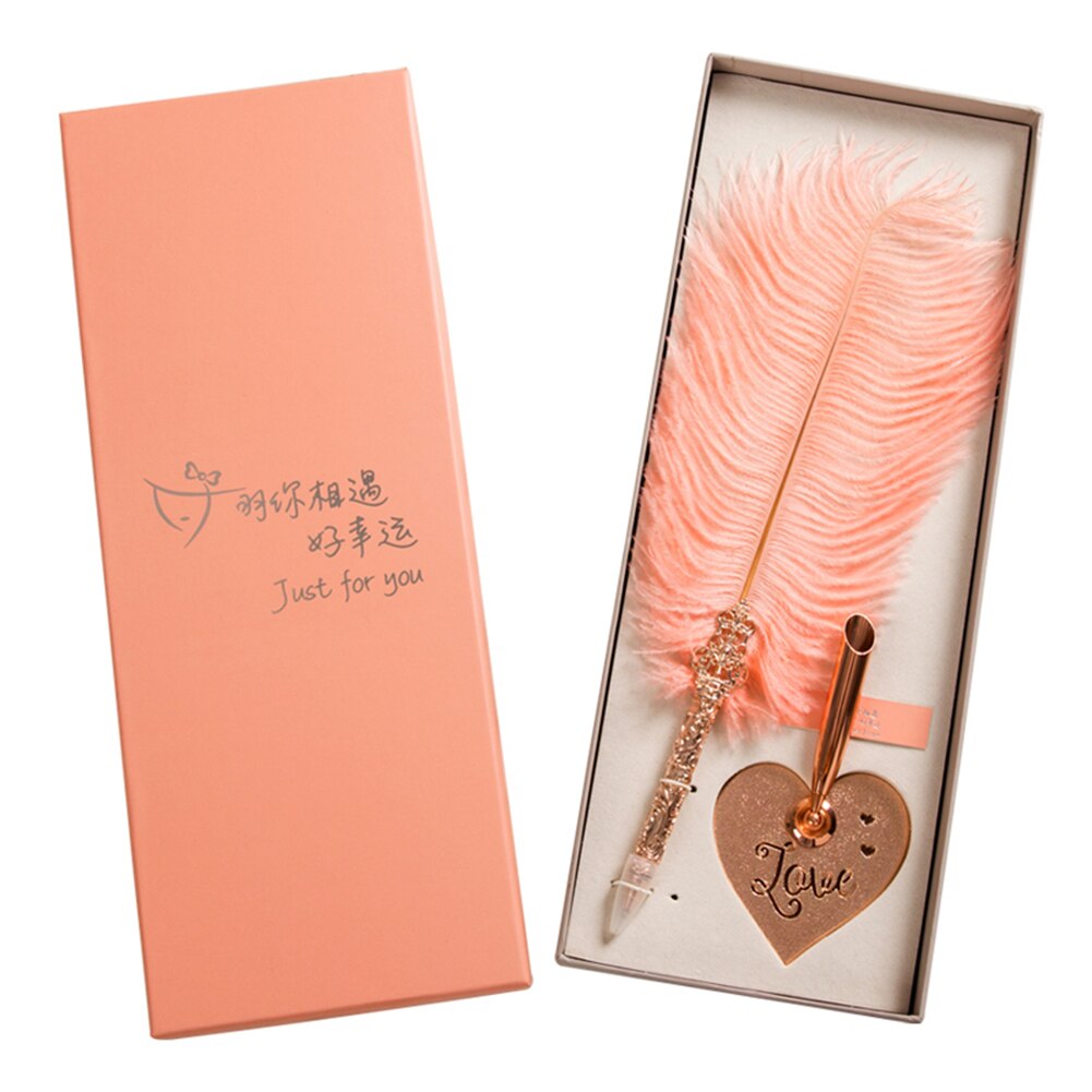 Veer Dip Pen Set Briefpapier Geschenkdoos Kalligrafie Vintage Retro Schrijven Vulpen Met Hartvormige Pen Houder Stand: E