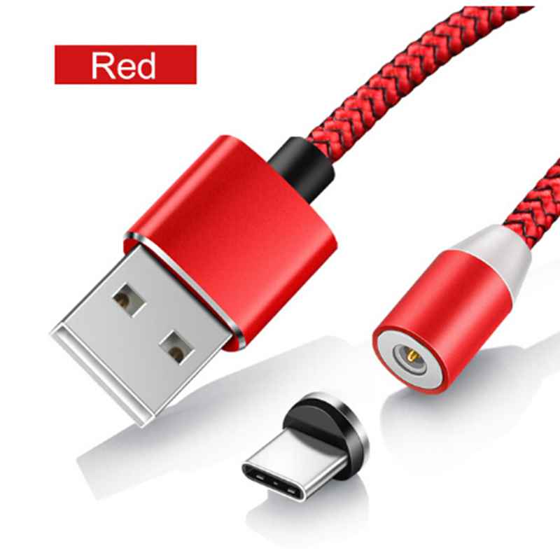 Sindvor 1M LED Magnetic Cable & Micro USB Cable & USB Type C Cable Nylon Braided Type-C Magnet Charger Cable for iPhone Xs Max: For 8-Pin / Red