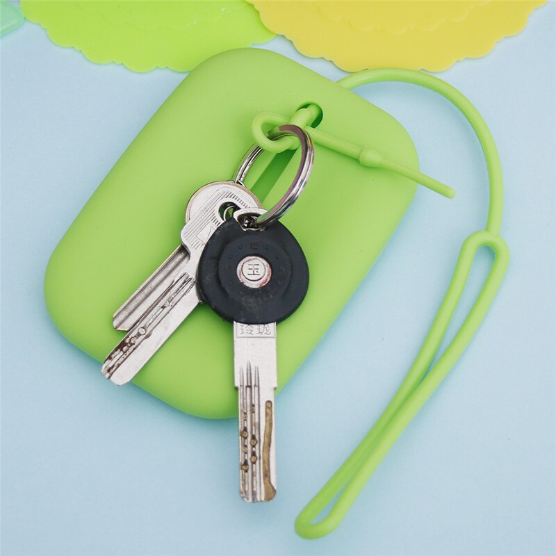 Small fresh Green Silicone Key Bag Newest style popular Key Ring Wallet Holder Hook Case