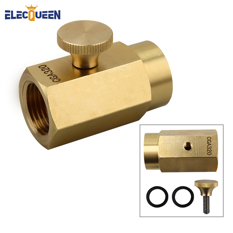 Soda Bottle Cylinder Convert Kit Brass Adapter for Refill Co2 Gas, Soda Inflatable Valve Connector for Interface W21.8 / CGA320