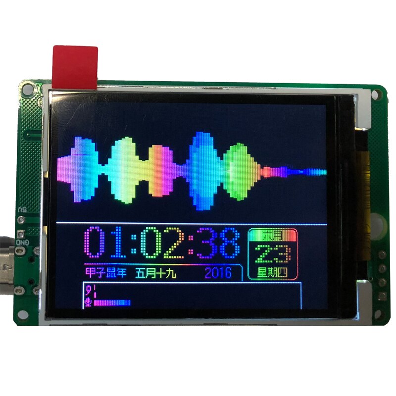 Analyseur de spectre de musique LED 2.4 pouces, affichage à commande vocale, indicateur de niveau Audio stéréo, VU mètre pour amplificateur de voiture AUX
