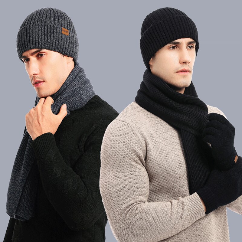 Écharpe épaisse en laine tricotée pour homme, costume , couleur mixte, trois , automne et hiver