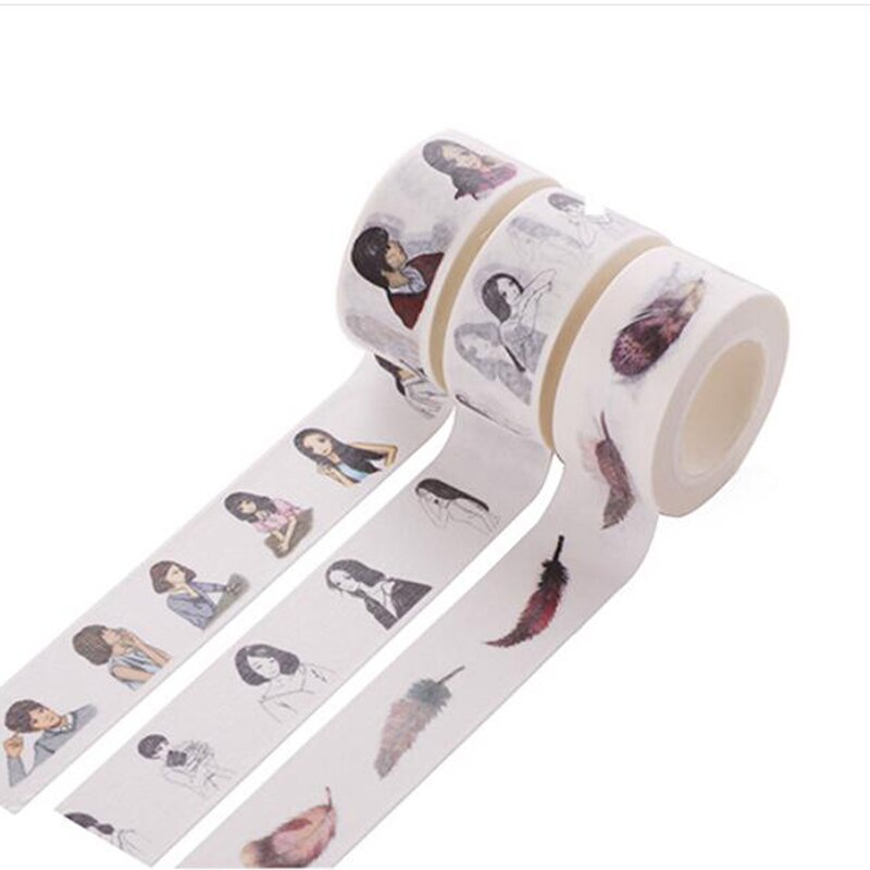 Retro de personaje de dibujos animados japonés Washi Tape de papel adhesivo álbum Etiqueta de cinta adhesiva Scrapbooking DIY etiqueta engomada