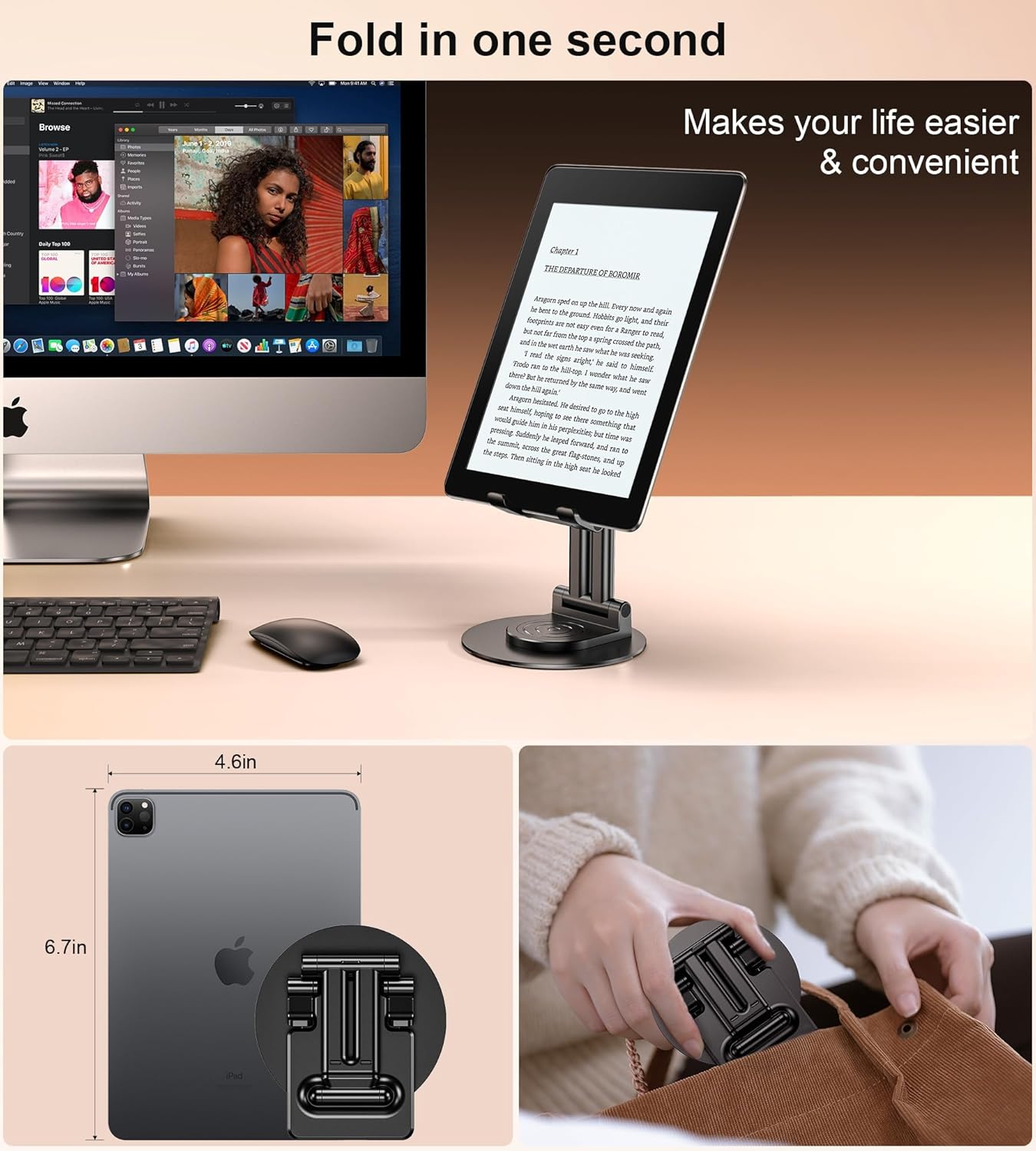 Justerbar mobiltelefonstativholder 360 ° roterende utgangspunkt til iphone xiaomi smarttelefoner universelle sammenleggbare skrivebordsnettbrettholdere