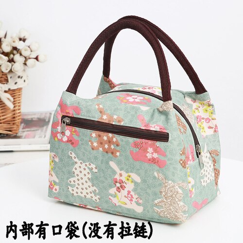 Lunch Box Portable Functional Pattern Cooler Portable Insulated Canvas Lunch Bag Thermal Food Picnic Lunch Bags For Women Kids: xinse001