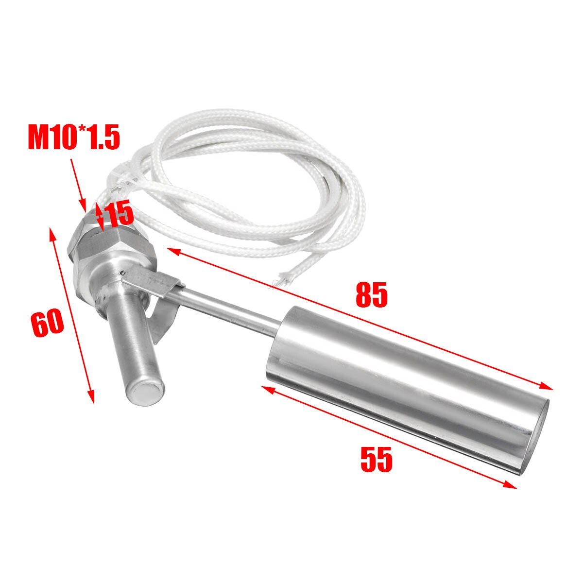 1pc 0-220v rustfrit stål vand svømmerafbryder niveau switch niveau sensor  m10 tråd flydende vand niveau kontrol sensor
