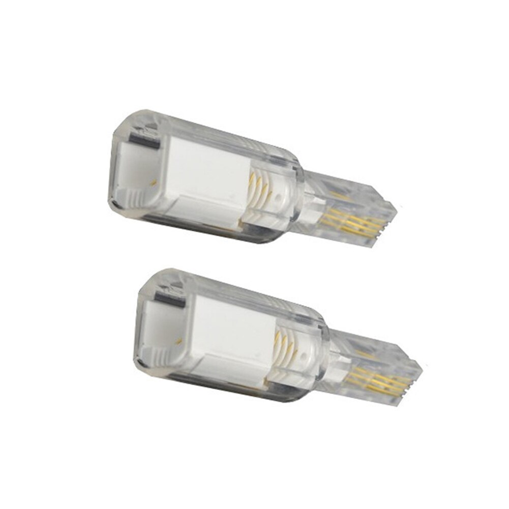 2Pcs Anti Kronkelende Connector 360 Graden Roterende Organisatoren Vaste Telefoon Kabel Ontklitter Kantoor Swivel Draadloze Bedrade: White Wireless