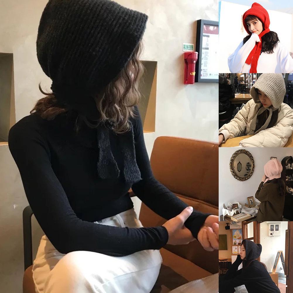Winter Mutsen Vrouwen Retro Gehoorbescherming Warme Muts Eenvoudige Balaclava Alle-Match Caps Trendy Womens Mooie Koreaanse Beanie
