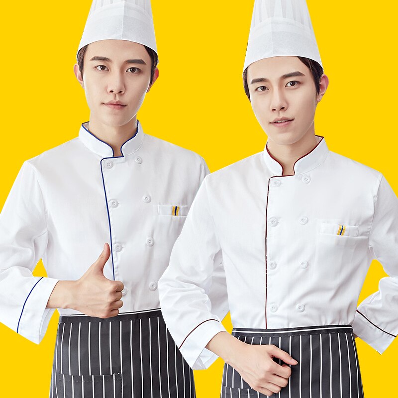 Food Service Cloth Kitchen Chef Jackets Uniform Long Sleeve Hotel Cook Workwear Clothes Restaurant Chief Clothes