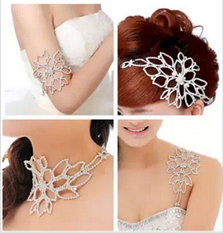 Luxus Blume strass braut armband ketten kristall armband schmuck arm kette hochzeit kleid zubehör armbänder für frauen