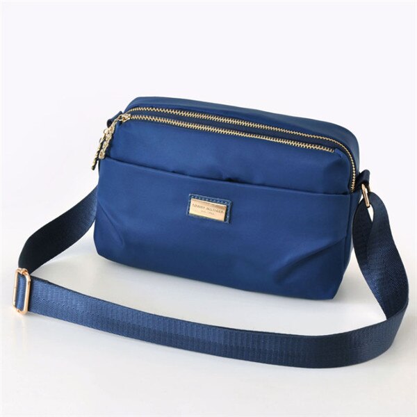 bolso de nylon para mujer, bolso Oxford impermeable, paquete con ranura para un hombro, bolso de ocio: Dark blue