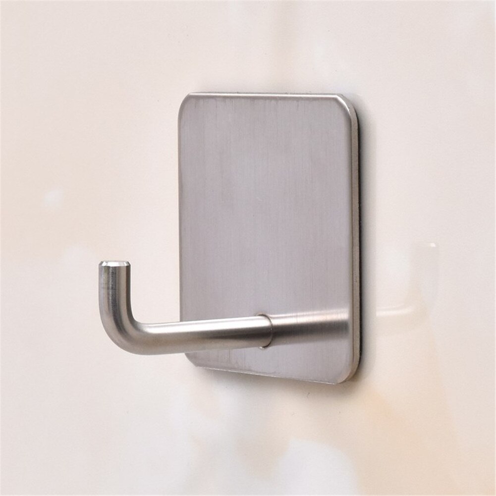 4 STKS Rvs Zelfklevende Badkamer Keuken Stok Op Muur Deur Handdoek Houder Haak Hanger Woonkamer Decor Tool