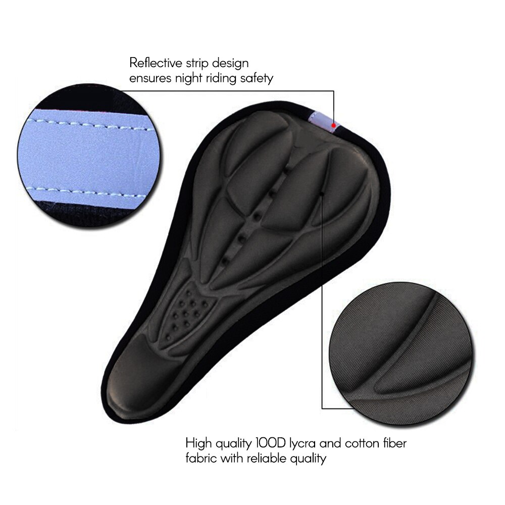Fundas para asiento de bicicleta, funda de cojín blanda 3D de esponja de alto rebote, almohadilla de protección para deportes de bicicleta al aire libre