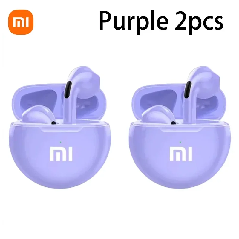 Xiaomi Pro6 Koptelefoon Bluetooth 5.2 TWS 9D Hoofdtelefoon HIFI Gaming Stereo Oproep Oortelefoon Voor iPhone Android Smartphones Oordopjes: Sky Blue