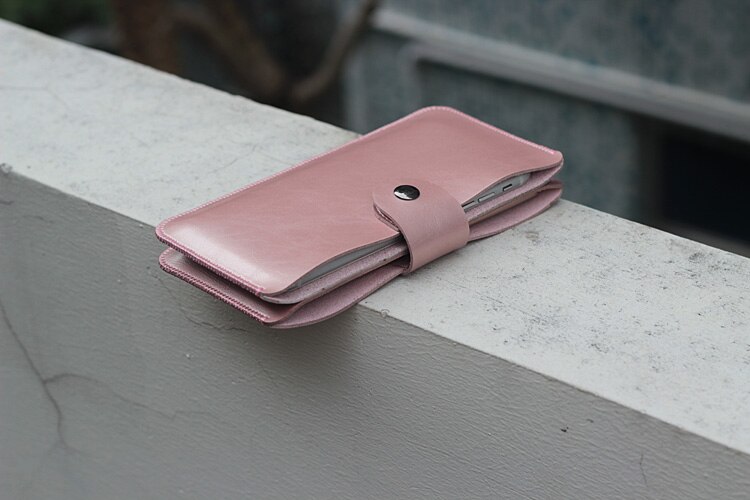 Horizontal simple Dual phone bag pouch case for 16-17cm phone 11promax xsmax mate30pro mate20pro mi10pro: rosegold