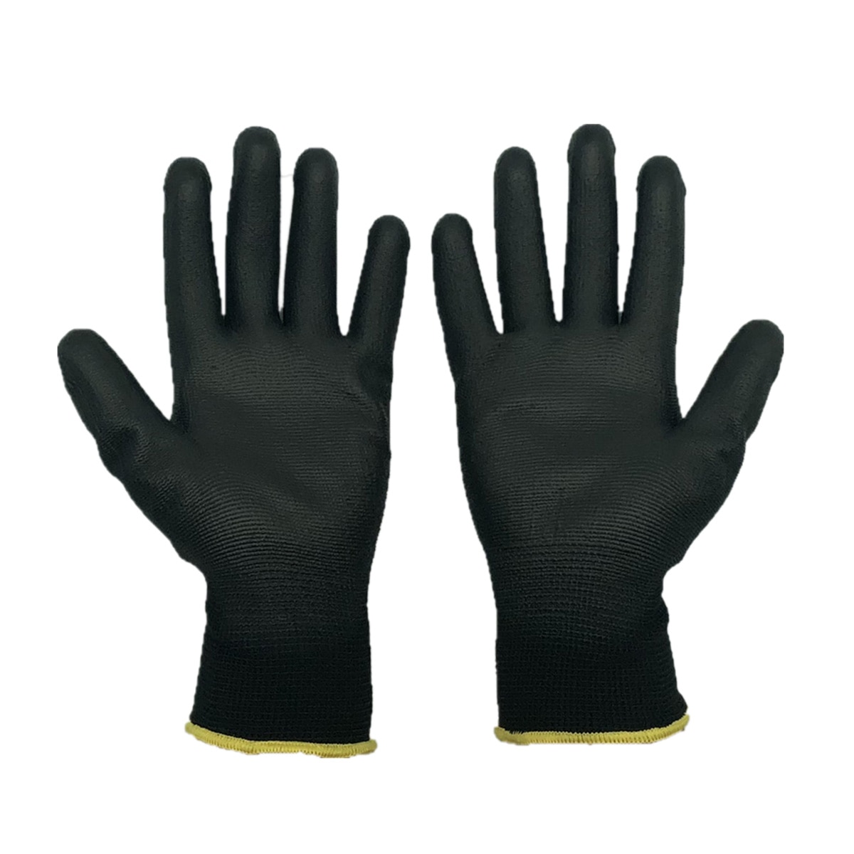 Nylon Handschoenen, Werkhandschoenen Met Pu Leather Coated Grip Op Palm En Vingers Voor Elektronische Industrie, Workshop