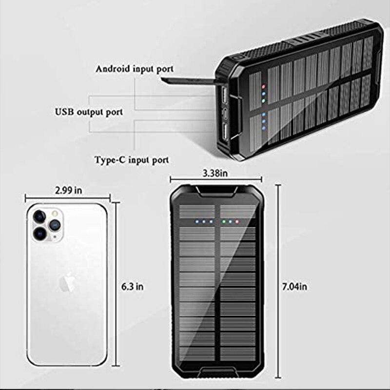 Solar Draadloze Opladen Batterij Power Bank 80000 Ma Zonnepaneel Solar Externe Lader Draagbare Voor Iphone Samsung Huawei