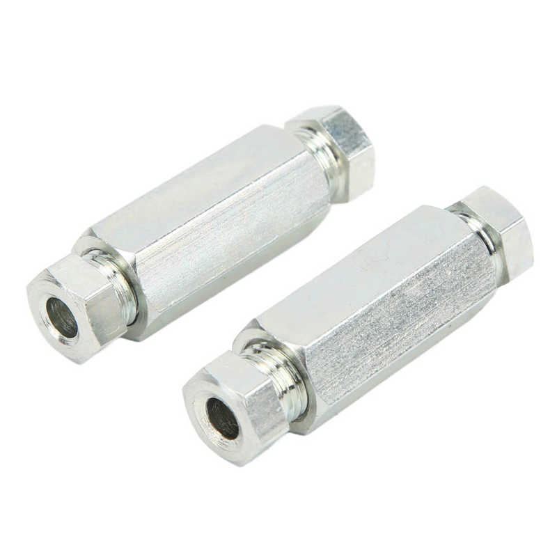 2Pcs/Set Brake Pipe Connectors 3/8in Inline Female + Male Nuts Replacement for British USA Cars PRE 1980 Brake Line Fittings